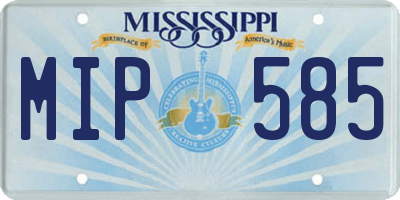 MS license plate MIP585
