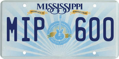 MS license plate MIP600