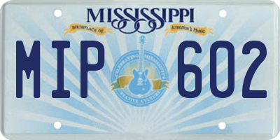 MS license plate MIP602