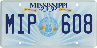 MS license plate MIP608