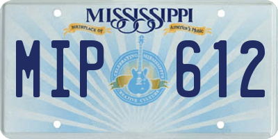 MS license plate MIP612