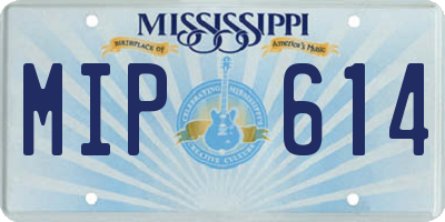MS license plate MIP614