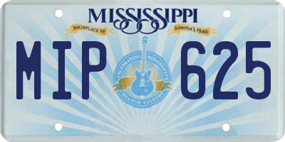 MS license plate MIP625