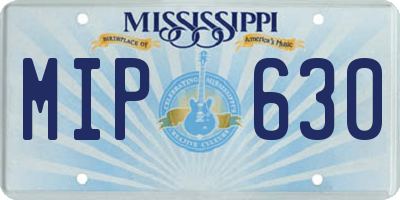 MS license plate MIP630
