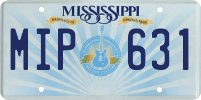 MS license plate MIP631