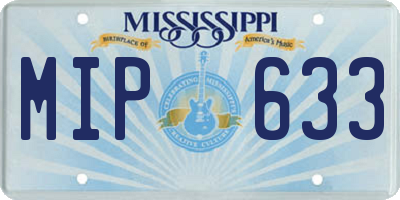 MS license plate MIP633