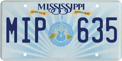 MS license plate MIP635
