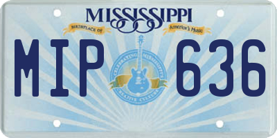 MS license plate MIP636
