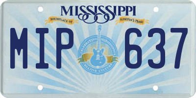 MS license plate MIP637
