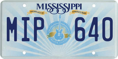 MS license plate MIP640