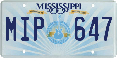 MS license plate MIP647