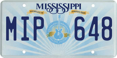 MS license plate MIP648
