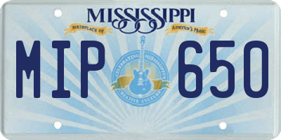 MS license plate MIP650