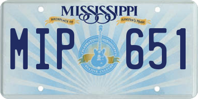 MS license plate MIP651