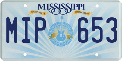 MS license plate MIP653