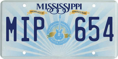 MS license plate MIP654