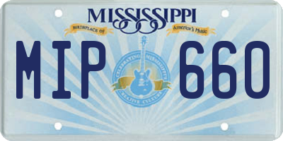 MS license plate MIP660
