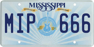 MS license plate MIP666