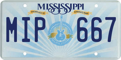 MS license plate MIP667