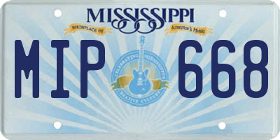 MS license plate MIP668