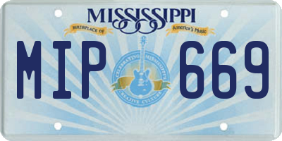 MS license plate MIP669