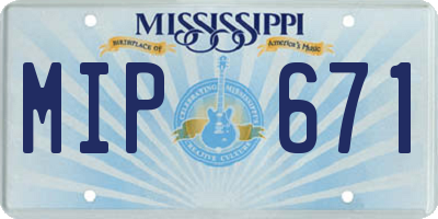 MS license plate MIP671