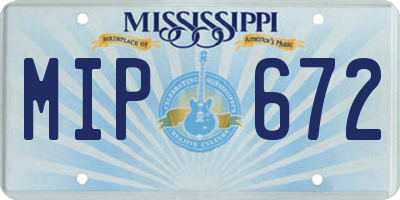 MS license plate MIP672