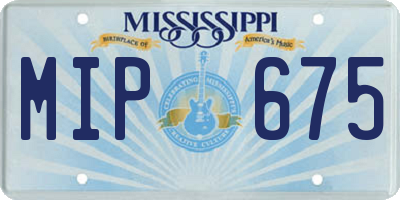 MS license plate MIP675