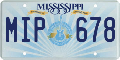 MS license plate MIP678