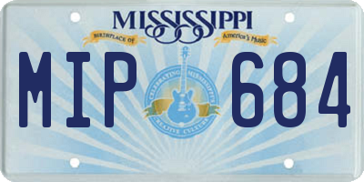 MS license plate MIP684