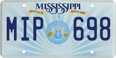 MS license plate MIP698