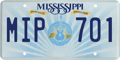 MS license plate MIP701
