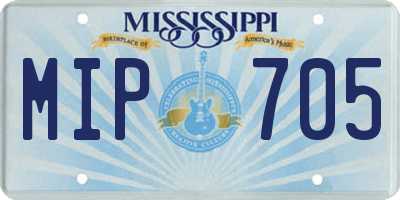 MS license plate MIP705
