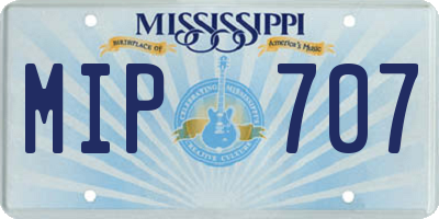 MS license plate MIP707