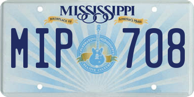 MS license plate MIP708