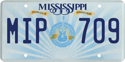 MS license plate MIP709