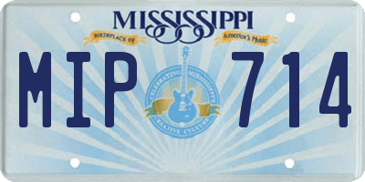 MS license plate MIP714