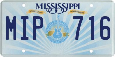 MS license plate MIP716