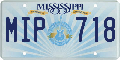 MS license plate MIP718