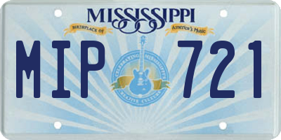 MS license plate MIP721