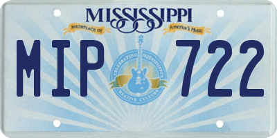 MS license plate MIP722