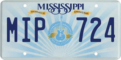 MS license plate MIP724