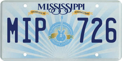 MS license plate MIP726