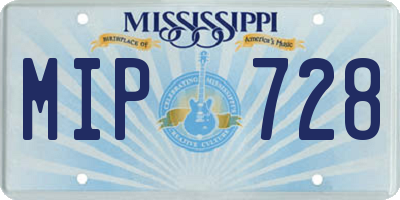 MS license plate MIP728