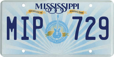 MS license plate MIP729