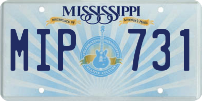 MS license plate MIP731