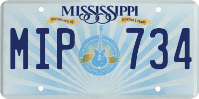 MS license plate MIP734