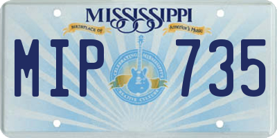 MS license plate MIP735