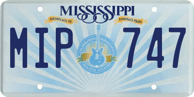MS license plate MIP747