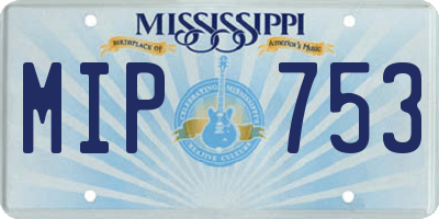 MS license plate MIP753